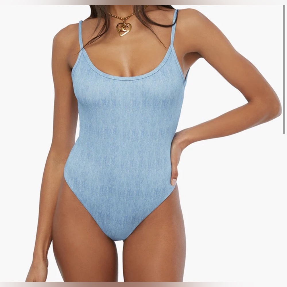 WeWoreWhat Light Blue One-Piece Swimsuit